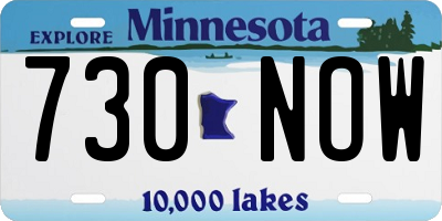 MN license plate 730NOW
