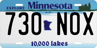 MN license plate 730NOX