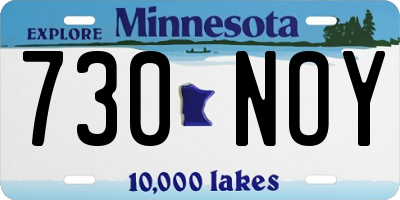 MN license plate 730NOY