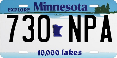MN license plate 730NPA