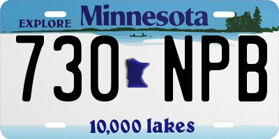 MN license plate 730NPB
