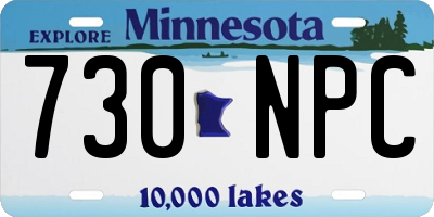 MN license plate 730NPC