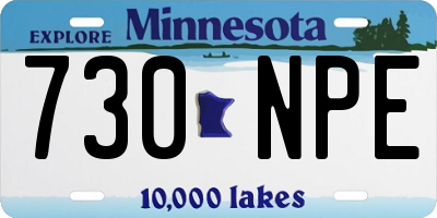 MN license plate 730NPE