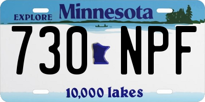 MN license plate 730NPF