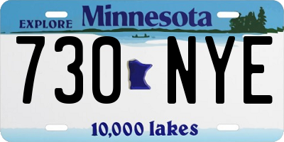 MN license plate 730NYE