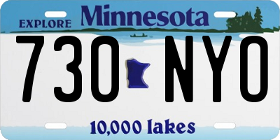 MN license plate 730NYO