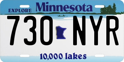 MN license plate 730NYR