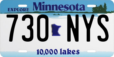 MN license plate 730NYS