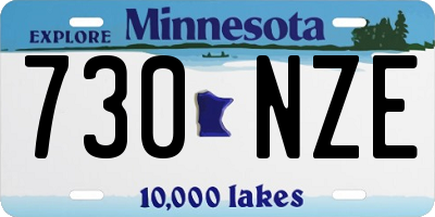 MN license plate 730NZE