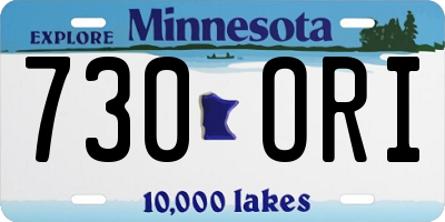 MN license plate 730ORI