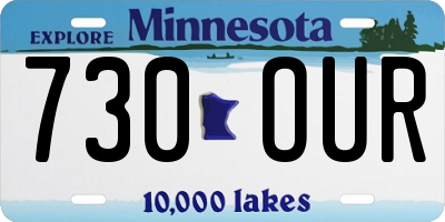 MN license plate 730OUR