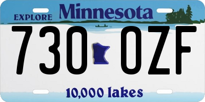 MN license plate 730OZF