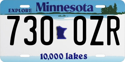 MN license plate 730OZR