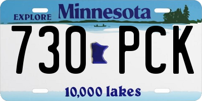 MN license plate 730PCK