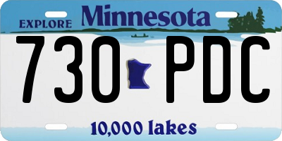 MN license plate 730PDC