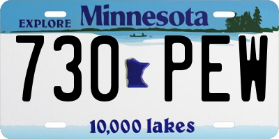 MN license plate 730PEW