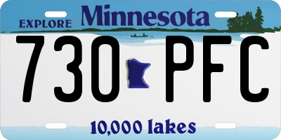 MN license plate 730PFC