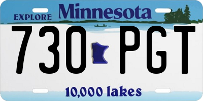 MN license plate 730PGT
