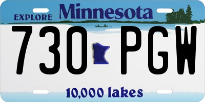 MN license plate 730PGW