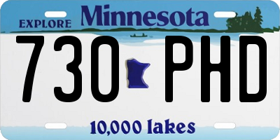 MN license plate 730PHD
