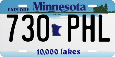 MN license plate 730PHL