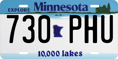 MN license plate 730PHU