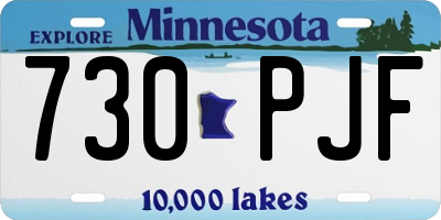 MN license plate 730PJF