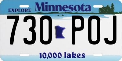 MN license plate 730POJ