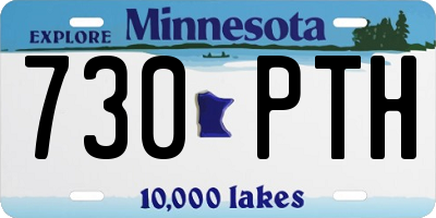 MN license plate 730PTH