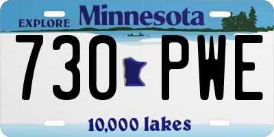 MN license plate 730PWE