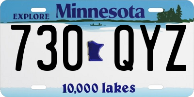 MN license plate 730QYZ