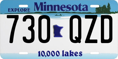 MN license plate 730QZD