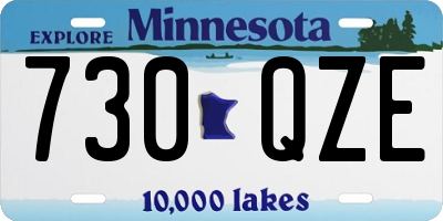 MN license plate 730QZE