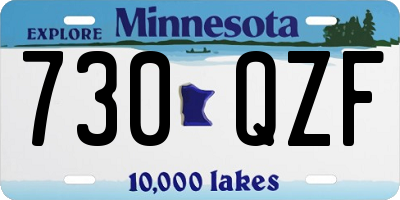 MN license plate 730QZF