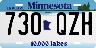 MN license plate 730QZH