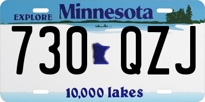 MN license plate 730QZJ