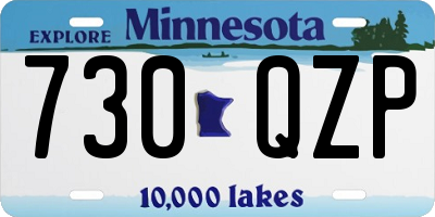 MN license plate 730QZP