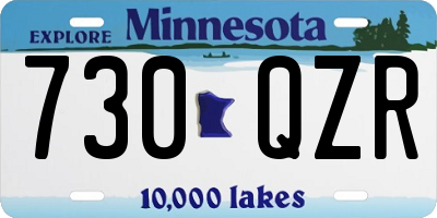 MN license plate 730QZR