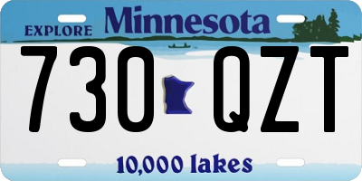 MN license plate 730QZT
