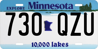 MN license plate 730QZU