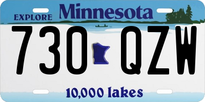 MN license plate 730QZW