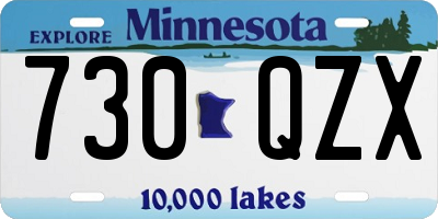 MN license plate 730QZX