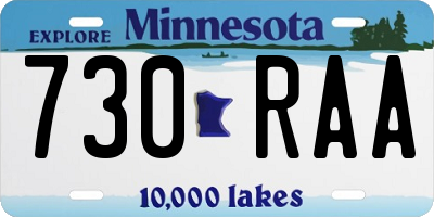 MN license plate 730RAA