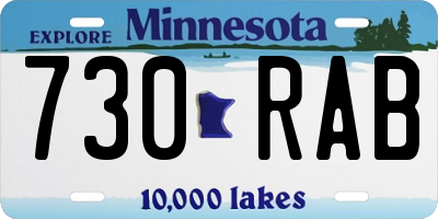 MN license plate 730RAB
