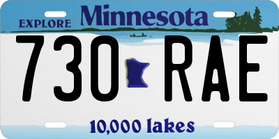 MN license plate 730RAE