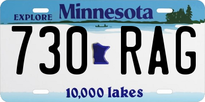 MN license plate 730RAG