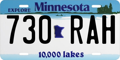 MN license plate 730RAH