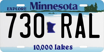 MN license plate 730RAL