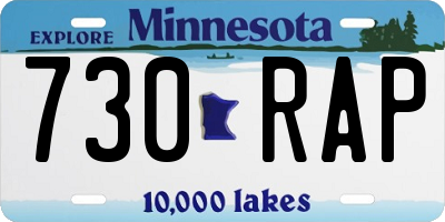 MN license plate 730RAP