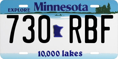 MN license plate 730RBF